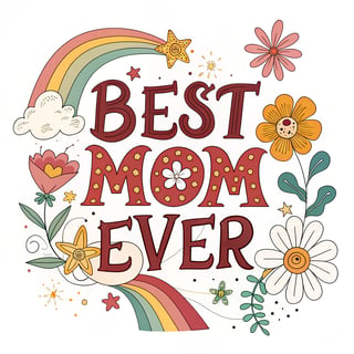 Best Mom Ever Vector Illustration