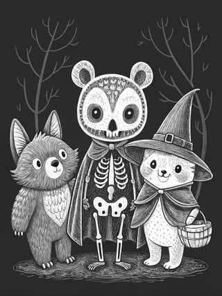 Baby Woodland Animals in Halloween Costumes
