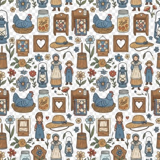 Cozy Folk Americana Wallpaper