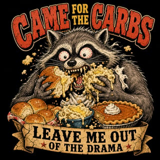 Vintage Raccoon 'Came for the Carbs' Tee
