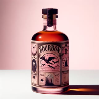 Gothic Bourbon Bottle with Halloween Motifs