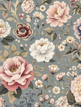 Modern Vintage Floral Tapestry Design