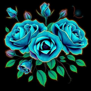 Realistic Tea Roses Illustration for Apparel