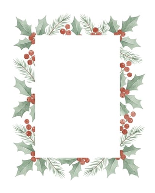 Watercolor Holly Decorative Frame