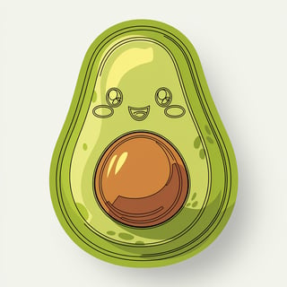 Cute Kawaii Avocado Graphic Design