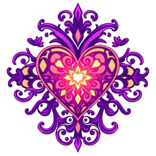 Violet Fantasy Heart Design