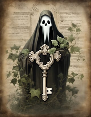 Rustic Ghost with Vintage Key