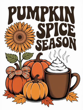 Retro Pumpkin Spice Season Graphic