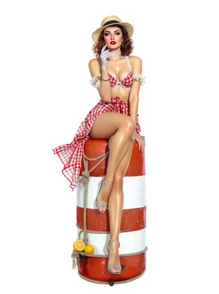 Retro Ocean-Side Pinup Artwork