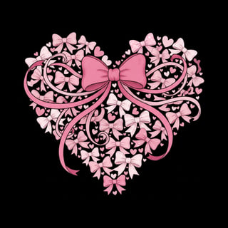 Pink Heart-Shaped Bow Illustration