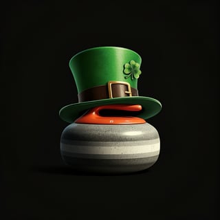 Vintage Curling Stone with Leprechaun Hat