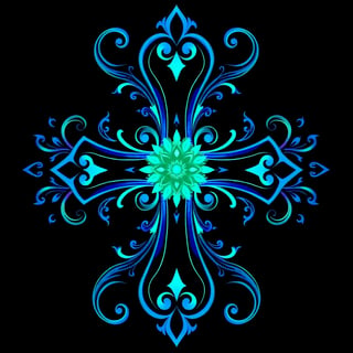 Symmetrical Fantasy Cross Illustration