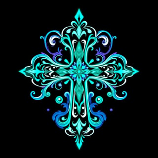 Symmetrical Fantasy Cross Illustration