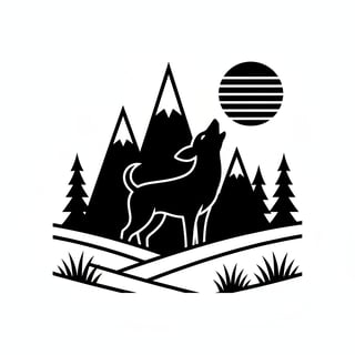 Minimalist Howling Chihuahua Silhouette