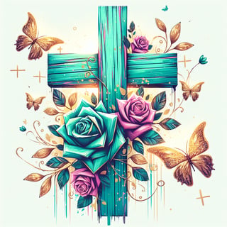 Hand-Drawn Wooden Christian Cross