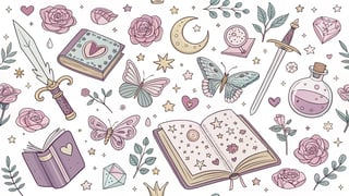 Kawaii Hand Drawn Fantasy Pattern