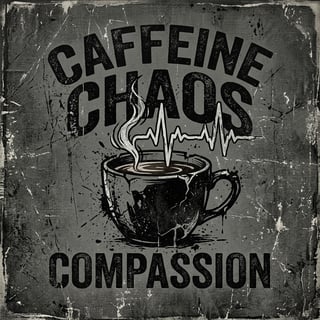 Caffeine Chaos Coffee Cup Illustration