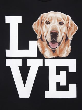 Bold Love Design with Golden Retriever Head