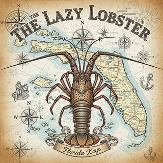 Vintage Lazy Lobster Map T-Shirt