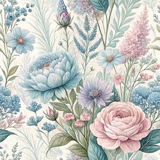 Soft Pastel Wildflower Explosion