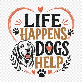 Life Happens Dogs Help — Dog Lover PNG