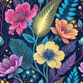 Neon Luminous Oversized Flowers
