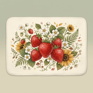 Whimsical Strawberry Forest Bath Mat