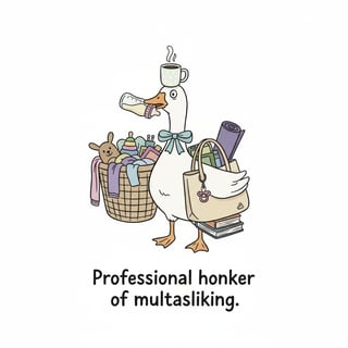 Funny Mom Goose Multitasking Design