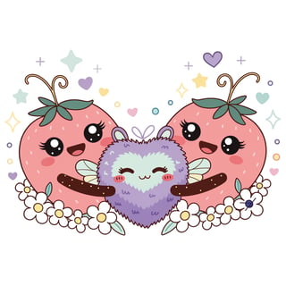 Kawaii Strawberry & Bumblebee Sticker