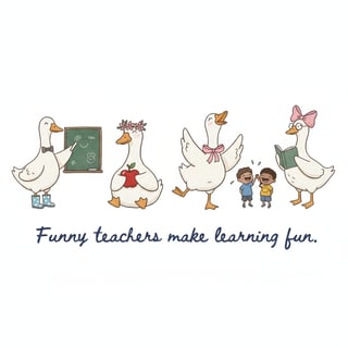 Playful Teacher-Themed Goose Design