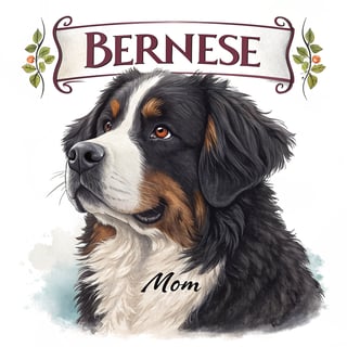 Fluffy Bernese Mountain Dog Portrait