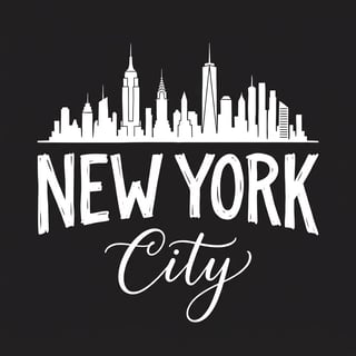 NYC Skyline with Text Design