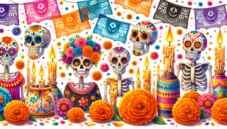 Colorful Day of the Dead Watercolor