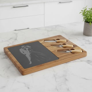 Rectangular Acacia & Slate Charcuterie Board