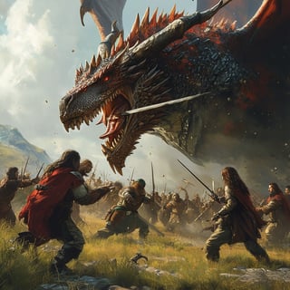 Realistic Dragon Attack Scene