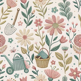 Embroidered Garden Script Design