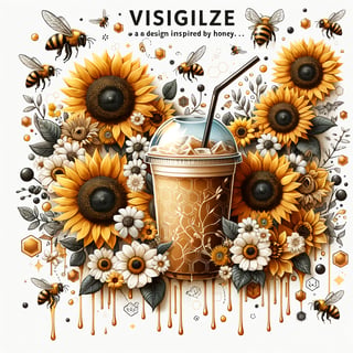 Honey Inspired Sunflowers with Bees