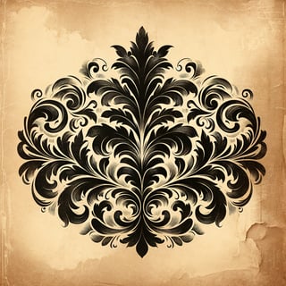 Victorian Black Damask Design