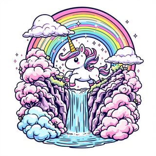 Kawaii Unicorn T-Shirt Design