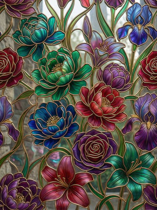 3D Stained Glass Botanical Art