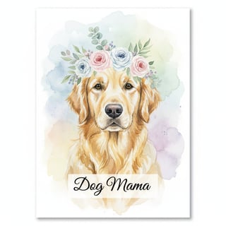 Watercolour Golden Retriever Portrait