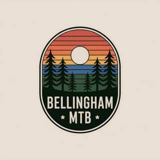 Retro Forest Badge for Bellingham MTB