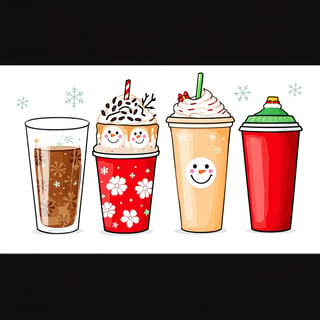 Festive Holiday Coffee Drink Illustration