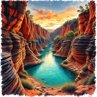 Karijini National Park Travel Poster