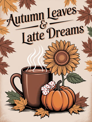 Autumn Leaves & Latte Dreams Graphic