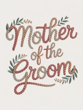 Mother of the Groom Braided Yarn Text