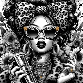 Stylized Tattooed Woman Digital Art