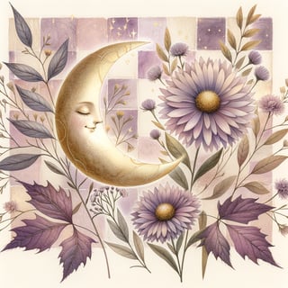 Watercolor Crescent Moon Illustration