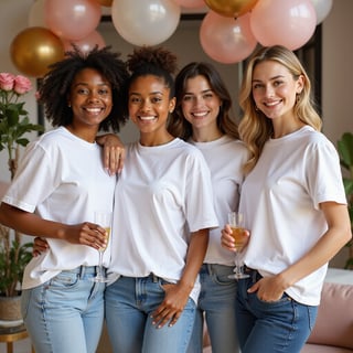 Diverse Models in Bella + Canvas T-Shirt Mockup