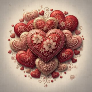 Decorative Heart Cluster Illustration